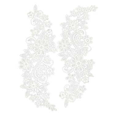 Imagem de FAKEME Ornamentos com motivo de renda bordada com aplique de renda e costura de guipura