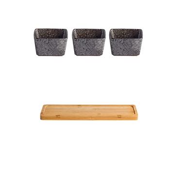 Imagem de Prato de sobremesa de cerâmica de treliça de frutas Prato de sobremesa de frutas secas de estilo japonês Prato pequeno de casa, 3,B