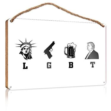 Imagem de Sinais de despensa de madeira para cozinha Banger-LGBT-Liberty Guns Beer Placa de madeira decoração de parede de cozinha Sinal de lata para casa (Tamanho : 20X30cm)