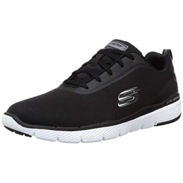 Imagem de Skechers Ténis Masculinos, Acabamento sintético preto preto preto, 11.5