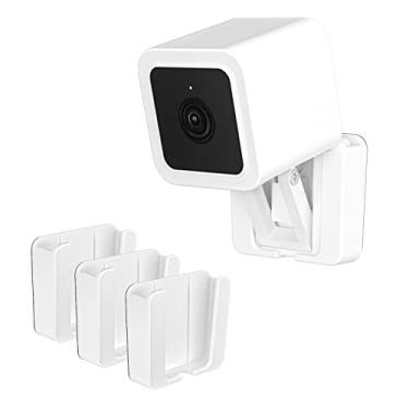 Imagem de HOLACA Kit de montagem de parede com 3 pacotes para Wyze Cam V3 com adesivo forte sem parafusos - fácil de instalar, sem necessidade de ferramentas, sem bagunça, sem perfuração, suporte adesivo forte