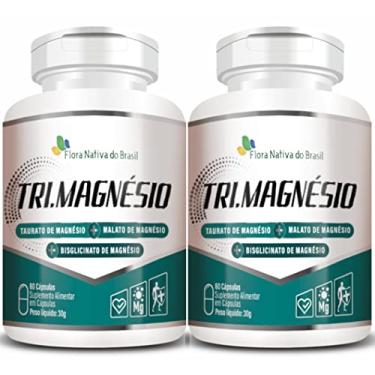 Imagem de Kit Com 02 - Tri.Magnésio (taurato, malato e quelato) 500mg 60 Caps - Flora Nativa