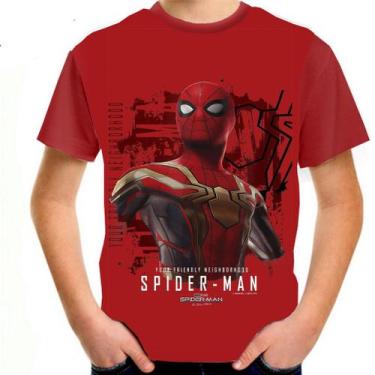 Imagem de Camiseta Infantil Spider Man Homem Aranha Tamanho Do 6 Ao 14 - R.K.M