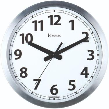 Imagem de Relógio De Parede 30 Cm Alumínio Com Tictac Herweg 6711 - Vrferraz