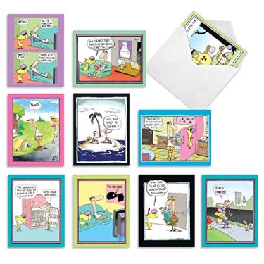 Imagem de The Best Card Company - 10 cartões engraçados de desenho animado em branco com envelopes (10 x 13 cm) - Variedade de quadrinhos para todas as ocasiões - Doggone Funny McCoy M6465OCB