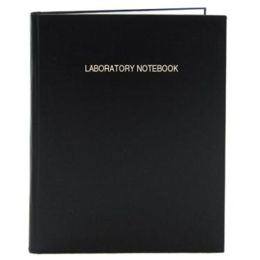 Imagem de BookFactory Caderno de laboratório – 168 páginas (formato de grade de 0,25"), 21 x 29 cm, capa preta, caderno de laboratório costurado Smyth (LIRPE-168-LGR-A-LKT1)