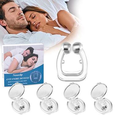 Imagem de Dispositivos anti-ronco, 4 peças de silicone magnético anti-ronco clipe nasal anti-ronco, parada de ronco, confortável auxílio para dormir profissional, alivia o ronco para homens e mulheres (4 peças)