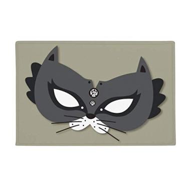 Imagem de DIYthinker Carnaval de Veneza, cabeça de gato preta, tapete antiderrapante para porta de banheiro