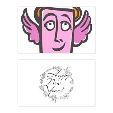 Imagem de Angel Abstract Face Sketch Happy New Year Festival Cartão de felicitações Bless Message Present