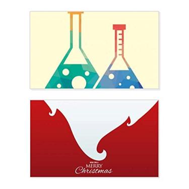 Imagem de Dois frascos cônicos estampa química feriado feriado feliz Natal cartão de parabéns mensagem de Natal letra