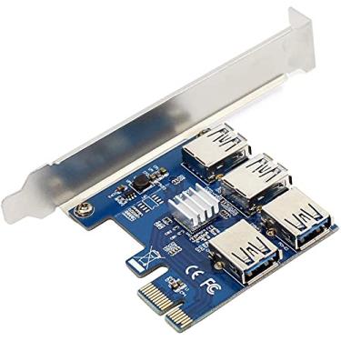 Imagem de YinaLoi PCIe Riser Card PCI-E USB 3.0 cartão multiplicador de porta PCIe PCI Express 1 a 4 PCI-E para PCI-E para máquina de mineração BTC