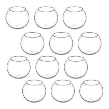 Imagem de Kit 15 Vaso Vasinho Aquário Castiçal Redondo De Vidro 750Ml