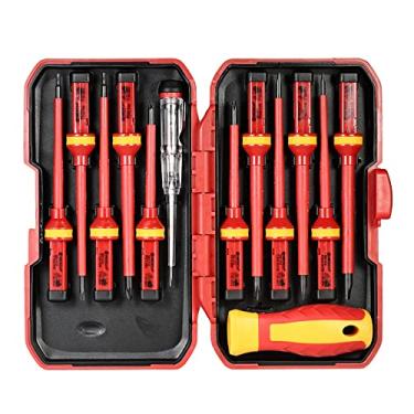 Imagem de 13pcs 1000V Conjunto de chaves de fenda isoladas mutáveis com fenda magnética Phillips Pozidriv Torx Bits Kit de ferramentas de reparo para eletricista