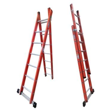 Imagem de Escada em Fibra Tesoura Extensível 7x12 Degraus 2,20x3,80m WBertolo