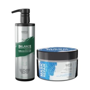Imagem de Kit Wess Balance Shampoo 500ml + Mask Repair 180G - Wess Professional