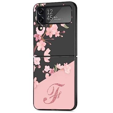 Imagem de Flor carta rosa abc caso inicial para samsung galaxy z flip 3 4 5g z flip 4 preto duro pc telefone habitação, z6, para z flip 3 5g