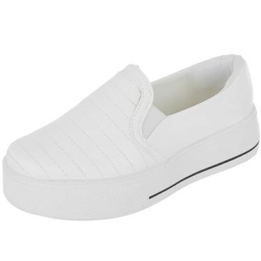 Imagem de Tênis Slip On Feminino Casual Sapatilha Sapatênis Bordado Bellinda Shoes (BRANCO, BR, Adulto, Numérico, 35)