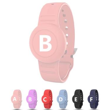 Imagem de Pulseira à prova d'água para AirTag Kids, suporte oculto personalizado com letra inicial compatível com Air Tag, capa de silicone para AirTag, rastreador GPS antiperda ajustável para crianças idosas