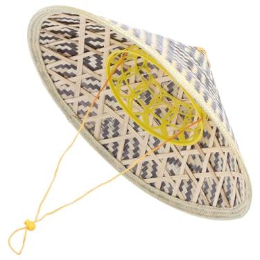 Imagem de Chapéu de bambu chinês, chapéu samurai, chapéu ninja, tecido japonês, espadachim, cosplay, cavaleiro, chapéu asiático, bonés de palha oriental para performance, festa de cosplay/1433