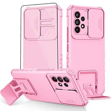 Imagem de Asuwish Capa de telefone para Samsung Galaxy A53 5G 2022 com protetor de tela de vidro temperado e capa de câmera deslizante com suporte, suporte fino, célula protetora Gaxaly A53 G5 Galaxies 53A SM