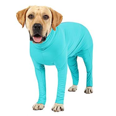 Imagem de Due Felice Fato de cirurgia para cães feminino Spay Recovery Suit para cães macacão neutro para cirurgia terno cirúrgico após esterilização azul/GG