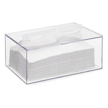 Imagem de Caixa Acrílico Interfolha Porta Lenço Papel Toalha De Mesa Transparent