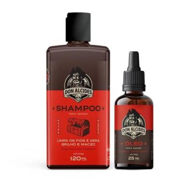 Imagem de Kit shampoo e óleo para barba don alcides barba negra
