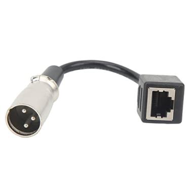 Imagem de Adaptador XLR de 3 Pinos para RJ45 Fêmea, Cabo de Extensão de Conector de Rede XLR Macho para RJ45 Com Capa de Borracha de Cabo, Transmissão de Sinal Estável, para Amplificadores