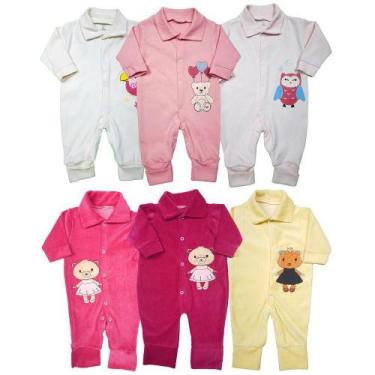 Imagem de Kit de Bebê 6 Peças Macacão Suedine e Macacão Plush Bordado - Koala Ba