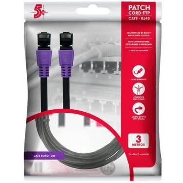 Imagem de Cabo de Rede CAT8 PATCH CORD FTP 2000 MHZ / 40 GBPS 3M Roxo - 5+