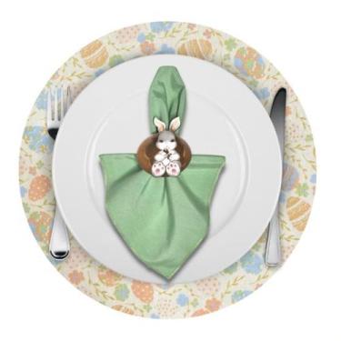 Imagem de Kit Mesa Posta Sousplat Completo Páscoa Colorido Coelhinho - MUMUDECOR