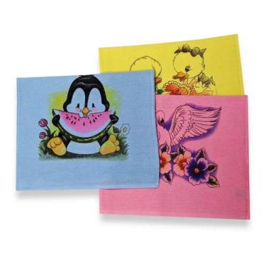 Imagem de Pano De Prato Bainha Color Estampado 67X41 - 25 Unidades - Barca Utili