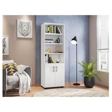 Imagem de Livreiro Ambiente Office com Portas Pequenas Branco Trama - Móveis Leã