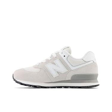 Imagem de New Balance Tênis infantil unissex 574 Core com cadarço, Nimbus Cloud/Branco, 28 BR