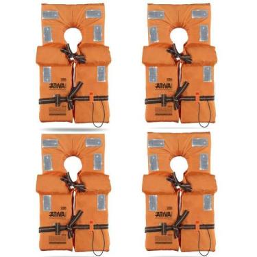 Imagem de Kit 4 Colete Salva Vidas Homologado Classe Ii P 35 A 55 Kg - Ativa Nau