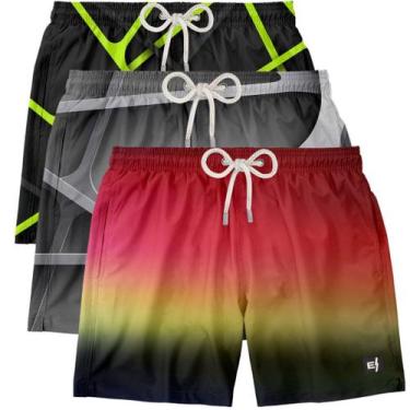 Imagem de Bermuda Masculina de Praia Estampada Surf Boardshort Verão Moda Casual