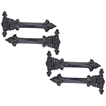 Imagem de Adonai Hardware Dobradiça em T de ferro fundido antigo "Adonijah" (pacote com 25,5 cm x 4, revestimento em pó preto fosco)