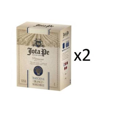 Imagem de Kit Vinho Jota Pe Branco Seco Casa Perini Bag In Box 3l 2uni