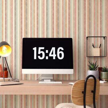 Imagem de Papel de Parede Geométricos, 3D para Quarto, Cozinha, Sala, Lavabo - L