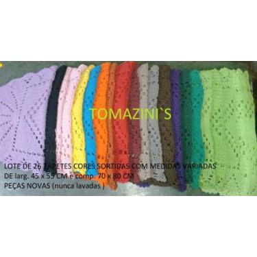 Imagem de Kit com 2 tapetes retangular de crochê 37x57 cm cores conforme variaçã