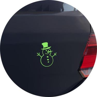 Imagem de Adesivo de Carro Boneco de Neve Natalino - Cor Verde Claro - Melhor Ad