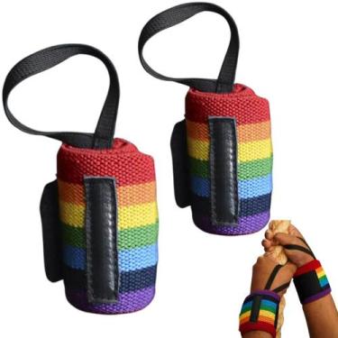 Imagem de Par Munhequeira Elástica Ajustável Anatômica Para Musculação Treino De