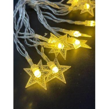 Imagem de Luminária Cordão De Estrelas/10 Bolas Para Decoração Festa - oem, 10 E