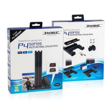 Imagem de Base Vertical Compatível Com Ps4 Playstation 4 C/ Cooler + Carregador 
