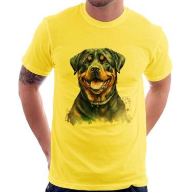 Imagem de Camiseta Cachorro Rottweiler - Foca na Moda, Amarelo, GGG