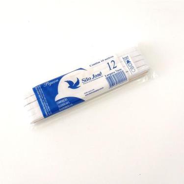 Imagem de Elástico São José Pigeon Chato Nº12 7mm C/10 Mts Branco, ÚNICO