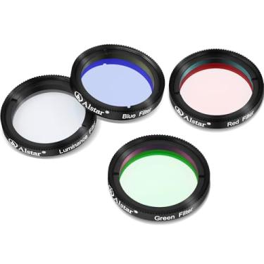 Imagem de Conjunto de filtros Alstar Deluxe Telescope LRGB 1,25 polegadas - Filtros coloridos para uso com câmeras CCD monocromáticas - proporcionam resultados astrofotográficos impressionantes