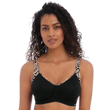 Imagem de Freya Sutiã esportivo feminino Sonic Underwire Spacer Moldado, preto leopardo puro, 30GG, Leopardo puro preto, 30GG