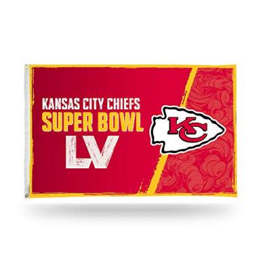 Imagem de Rico Industries Bandeira NFL Kansas City Chiefs 2020 AFC Champions 3 pés por 5 pés bandeira de um lado com ilhós | Bandeira da casa | Bandeira da bandeira para fora
