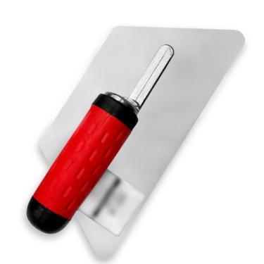 Imagem de Desempenadeira Trapézio de Aço Inox Compel 24 x 11cm Cantos Arredondos